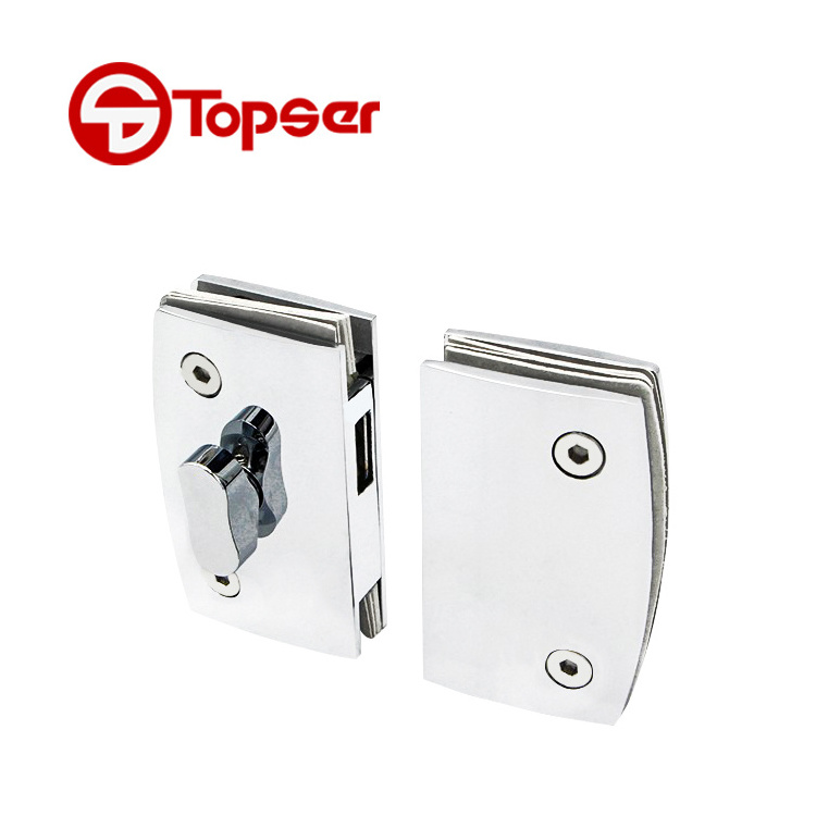 Office Zinc Alloy Sliding Glass Door Lock Double Sided Glass Door Latch