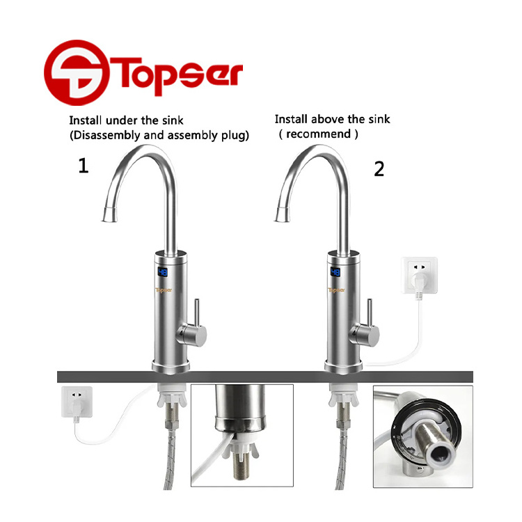 Kitchen Sink Tap 220V 3kW Electric Hot Water Tap,Electric Heater Instant Faucet for Kitchen,Bathroom,Washroom