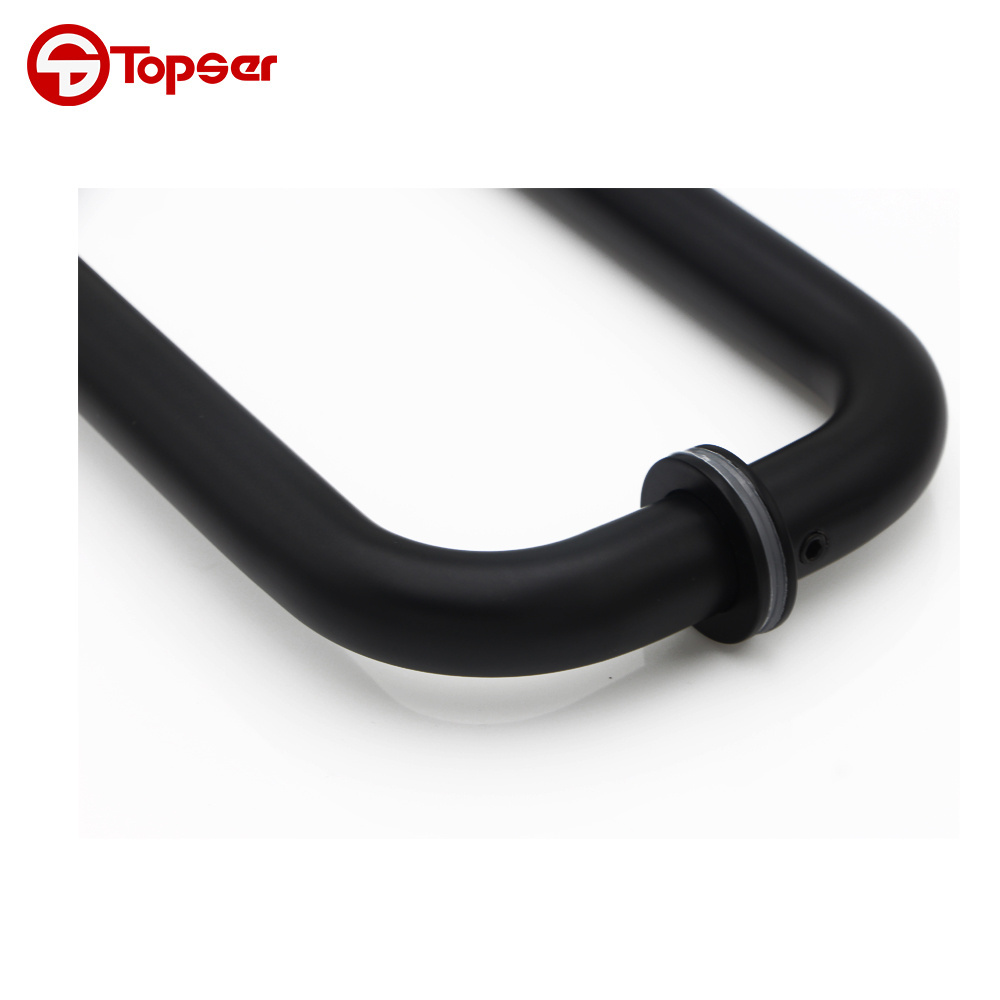 High Quality Stainless Steel Black Matte Glass Door Handle for Shower Room