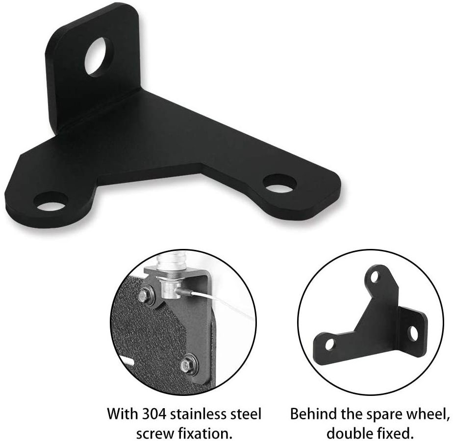 Near Spare Tire Antenna License Plate Mount Bracket Cb Radio Mounting Bracket for Jeep Wrangler JK