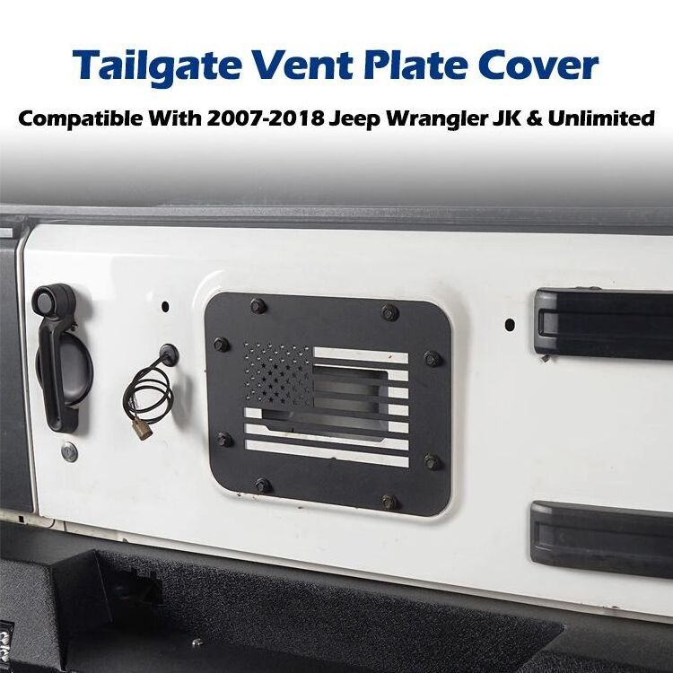 Top Selling Blank Tramp Stamp Tailgate Vent Plate Cover 2007-2018 for Jeep Wrangler Jk Tailgate Spare Tire Carrier