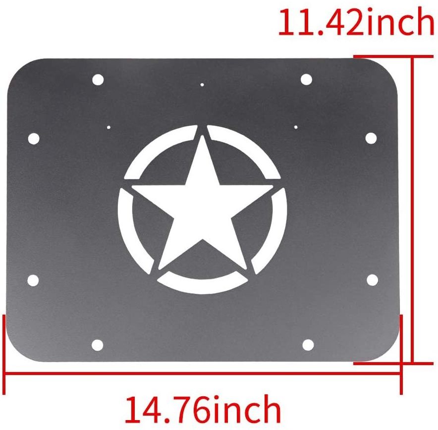 Spare Tire Carrier Delete Filler Plate Tailgate Vent Cover Tramp Stamp for Jeep JK Wrangler & Unlimited 2007-2017