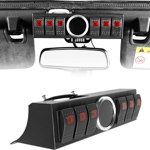 6 Gang Rocker Switch Panel Control System Kit Overhead 6-Switch Pod Panel For 2011-2018 Jeep Wrangler JK & Unlimited