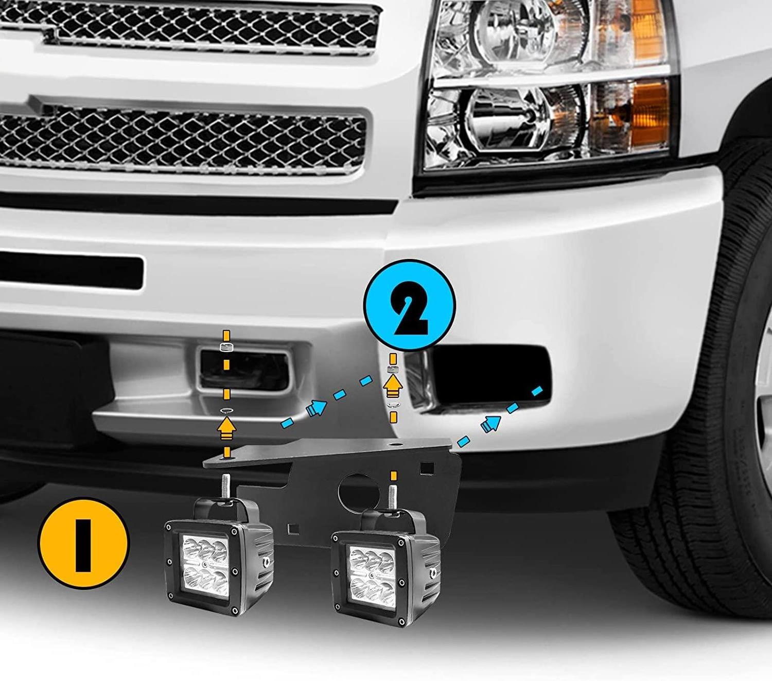 Fog Light Mounting Bracket Fog Light Location Front Hidden Bumper Mounting Bracket Fit Silverado 2007-2013 Accessories