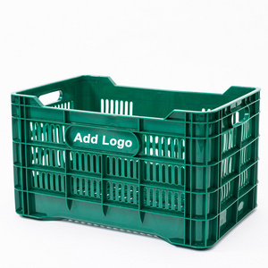 Plastic Crates used for vegetable and fruit  Mesh Plastic Crates Storage Turnover Box Recyclable Container Made from HDPE