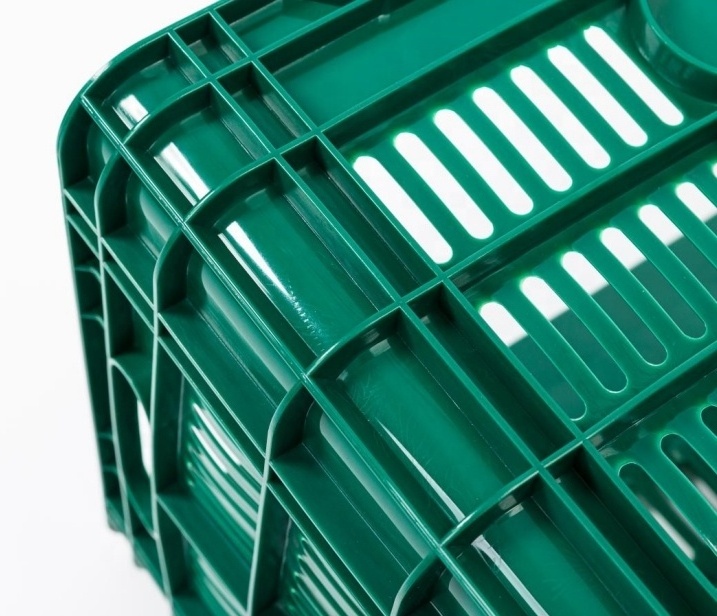 Plastic Crates used for vegetable and fruit  Mesh Plastic Crates Storage Turnover Box Recyclable Container Made from HDPE