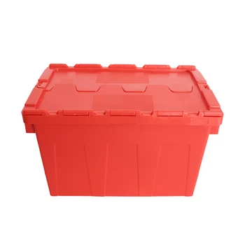 PP Plastic Storage Boxes Convenient Home Organization Rent Moving Totes with Lid Attached Container Eurobox Crate