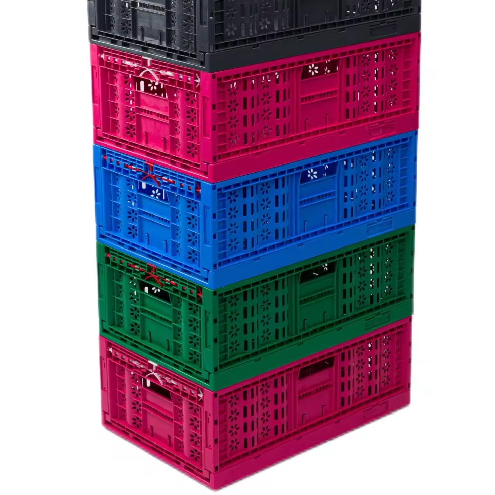 Agriculture Vegetables Fruit Seafood Storage Rectangular PP Plastic Tote Crate for Storage and Transportation