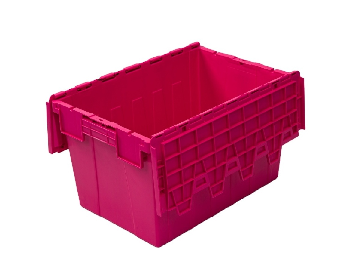 Hot Sale 12-Inch Pink  Nestable Plastic Moving Box Containers Wholesale Stackable PP Crate with Factory Guarantee