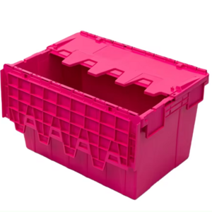 Hot Sale 12-Inch Pink  Nestable Plastic Moving Box Containers Wholesale Stackable PP Crate with Factory Guarantee