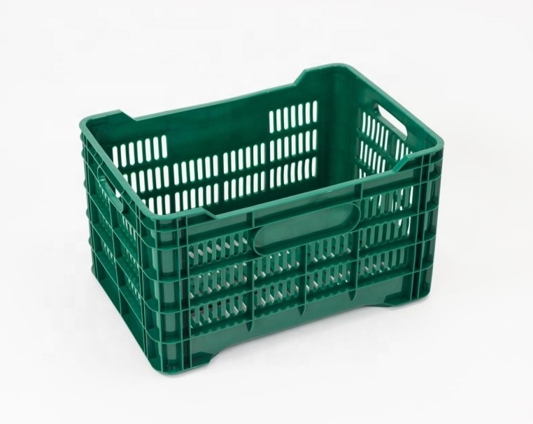 Plastic Crates used for vegetable and fruit  Mesh Plastic Crates Storage Turnover Box Recyclable Container Made from HDPE