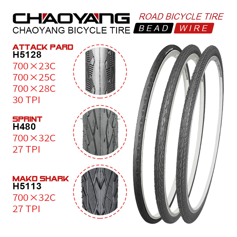 Chaoyang Tires H5128 Hippo Skin Anti-pinture 700c Road bike Bicycle Tires 700x23 25 28 32 38C