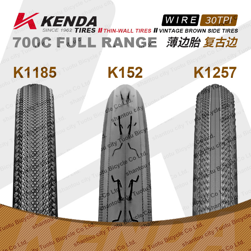 KENDA 700C Tire Gravel Road Bike Tyres Colored Cycle Outers Tan Wall 700*25 28 32 35 40C Bicycle Tubes Tires