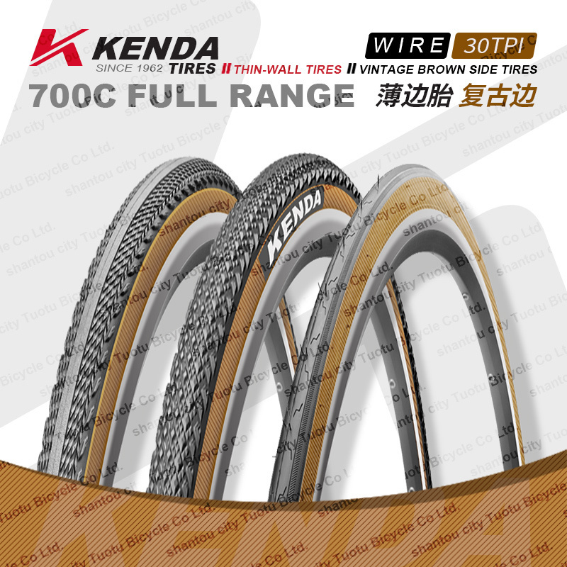 KENDA 700C Tire Gravel Road Bike Tyres Colored Cycle Outers Tan Wall 700*25 28 32 35 40C Bicycle Tubes Tires