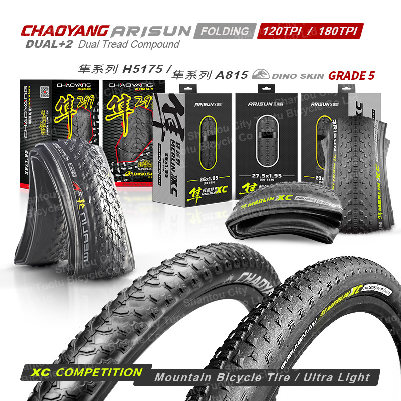 Chaoyang 120/180TPI Kevlar Anti-punture XC MTB Mountain Bike Tires Ultralight Folding Bicycle Tires 26 27.5 29x1.95