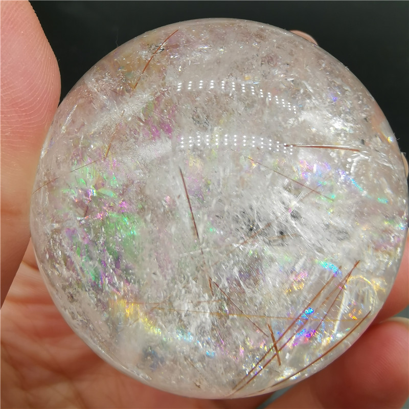 Lucky Natural White Clear Quartz Crystal Stone Ball Rainbow Magic Crystal Sphere Ball