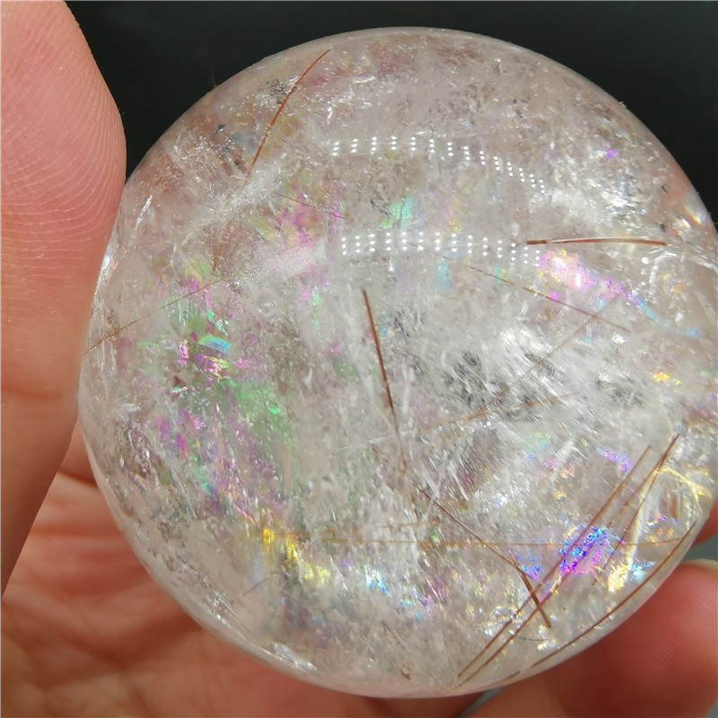 Lucky Natural White Clear Quartz Crystal Stone Ball Rainbow Magic Crystal Sphere Ball