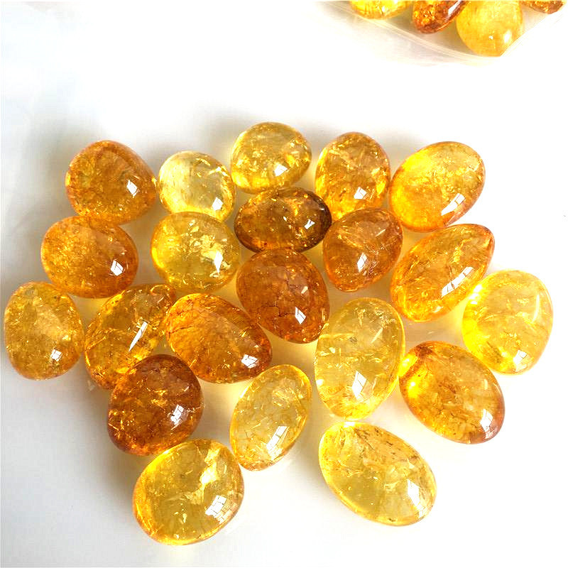 High quality Yellow Citrine Gravel Crystal Gemstone Clear Citrine Tumbled Stone