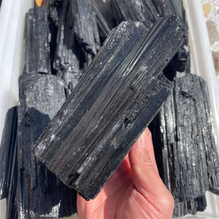 Natural Black Tourmaline Rough Stone Crystal Raw For Healing