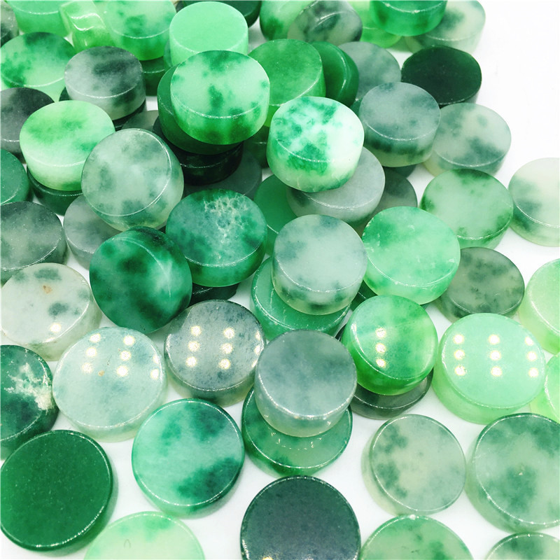 Wholesale price gemstone green jadeite jade round tumbled crystal stone for making