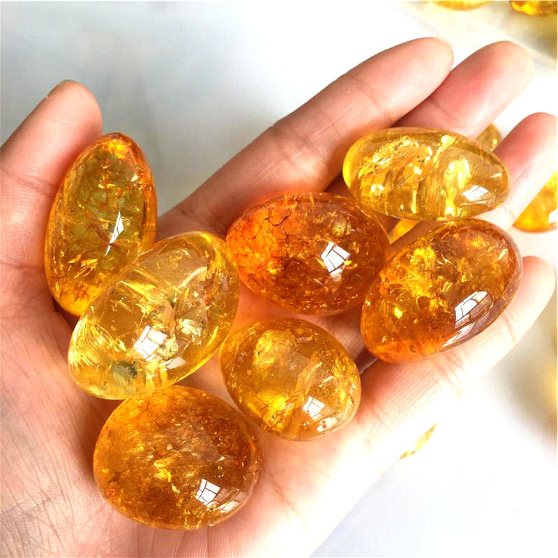 High quality Yellow Citrine Gravel Crystal Gemstone Clear Citrine Tumbled Stone