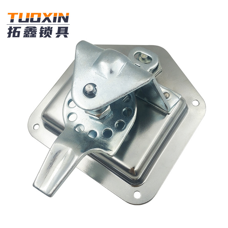 MS858  Mirror-polished Car Truck Trailer Camp 304 Stainless Steel T Shape Handle Panel Lock Latch With Padlock Device