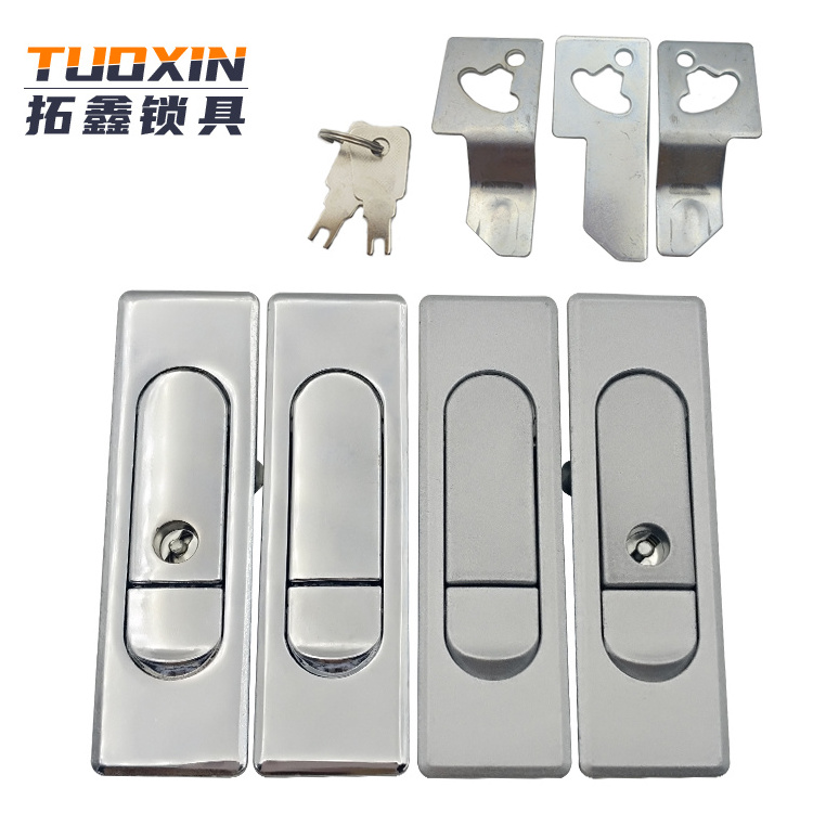 AB509 Industrial waterproof panel flat door lock  with push button and keys for electric cabinet door