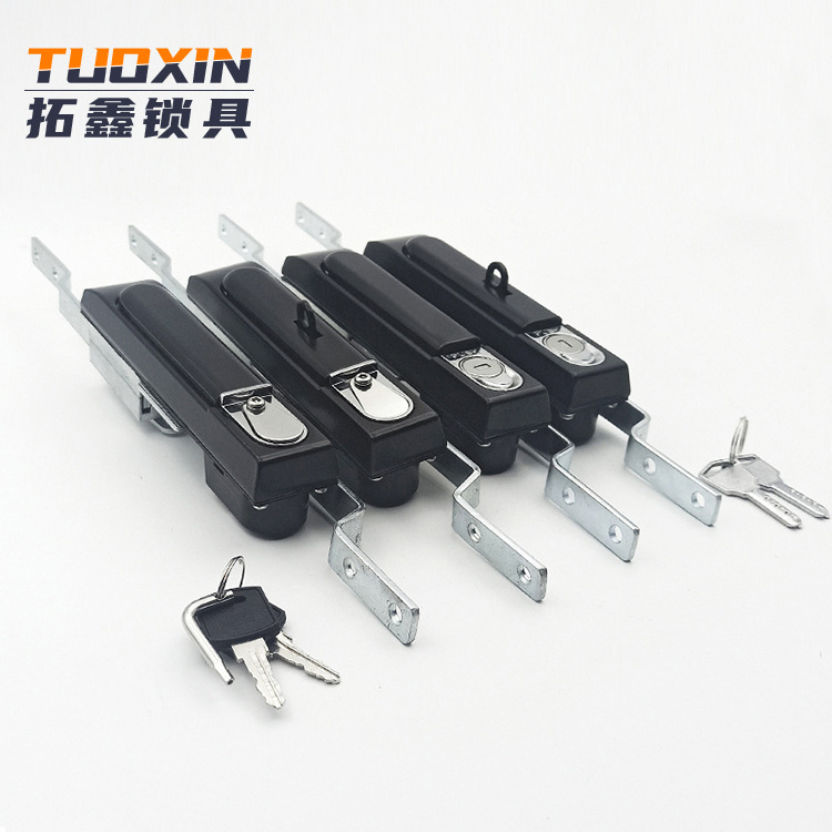 Tuoxin MS834 Zinc alloy waterproof  black padlock Rod Control plane cabinet door lock  Handle lock