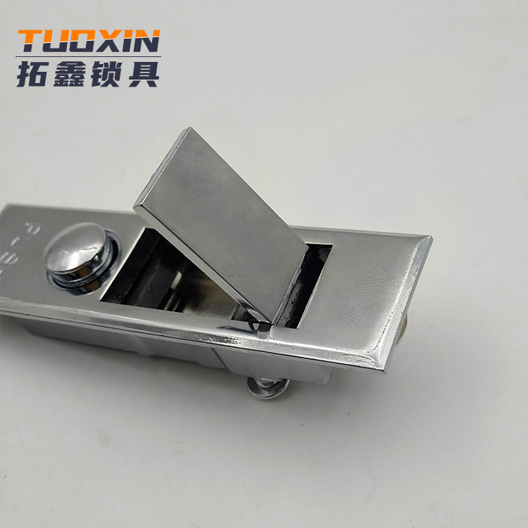 Tuoxin MS503 push button lock zinc alloy panel keyless bottom metal cabinet door lock