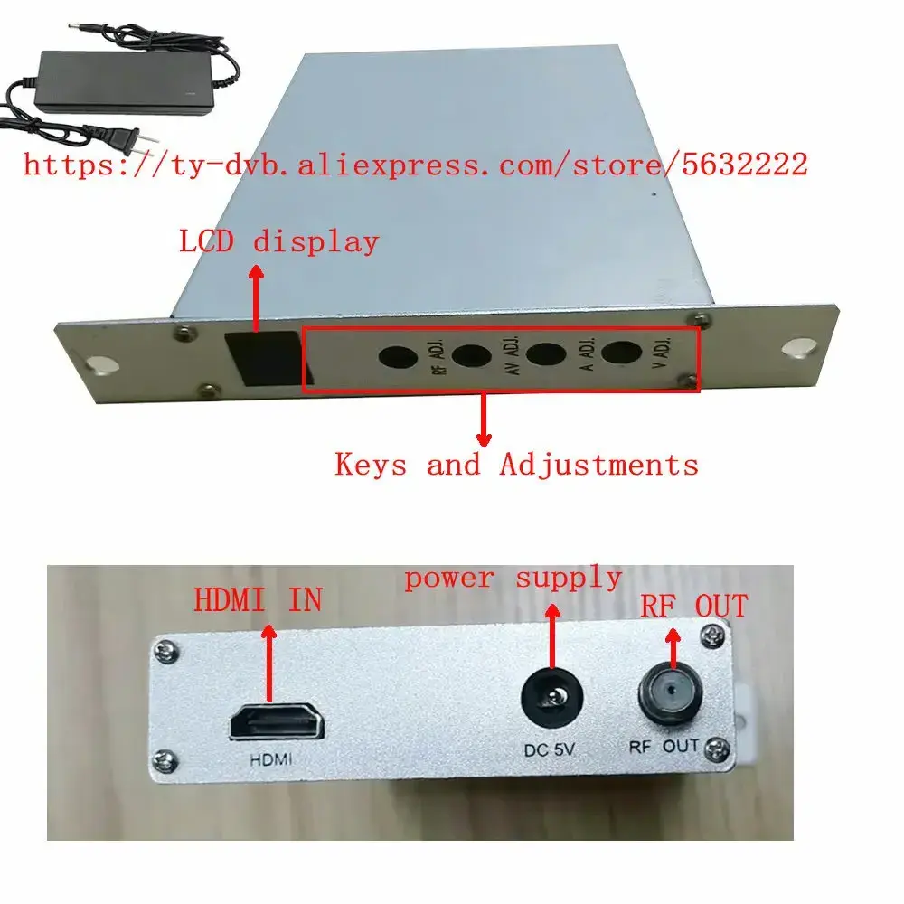 Economy TV Signal Converter RF NTSC Modulator Adjacent Frequency Modulator HDMI to PAL Modulator