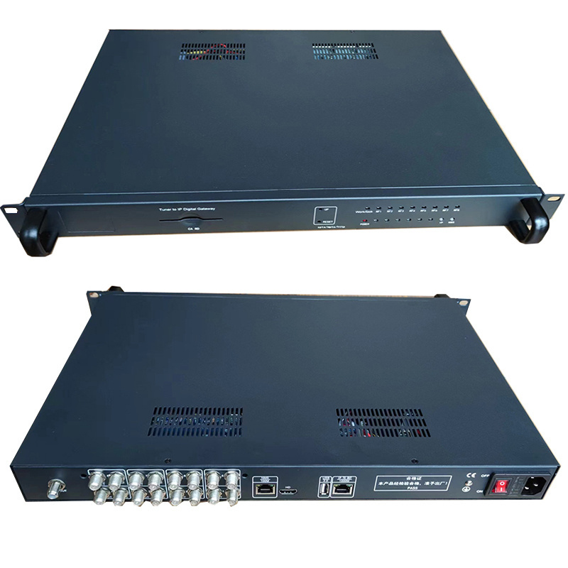 Satellite Signal Receiver 8-Channel tuner to RF Satellite to IP DVB-S2 DVB-T T2 DVB-C ISDBT to DVB-T Modulator