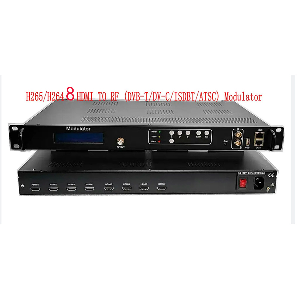 Economical 8-Channel Digital HD Encoder Modulator H265 HDMI TO RF Output Encoder Modulator