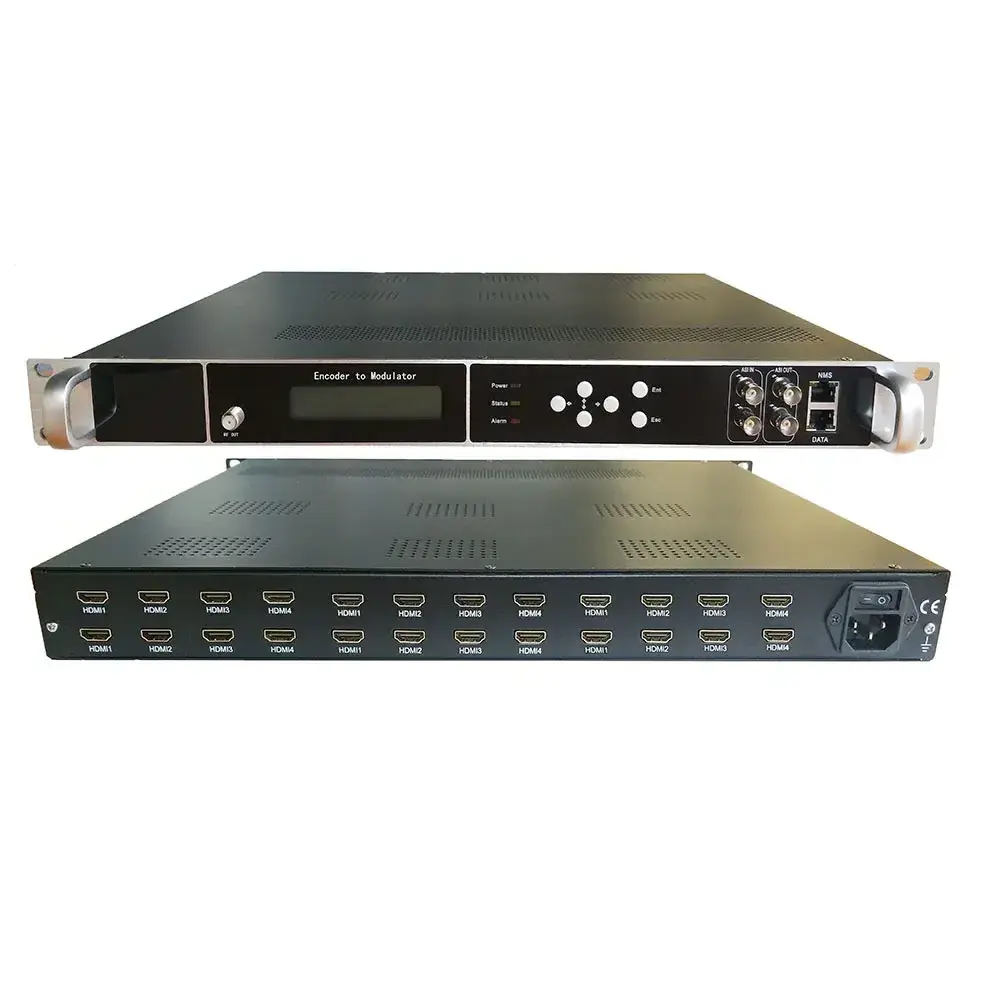 24 port digital headend H264 HD to DVB-C DVB-T ISDBT ATSC RF modulator HD 16-carrier encoder modulator