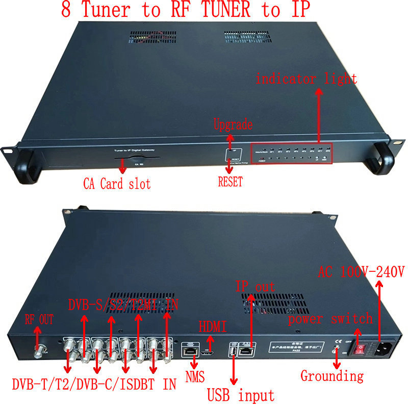 CATV Digital Modulator 5 FTA DVB-S2 DVB-C DVB-T ISDBT Tuner to RF Transmission Modulator DVB-C Modulator