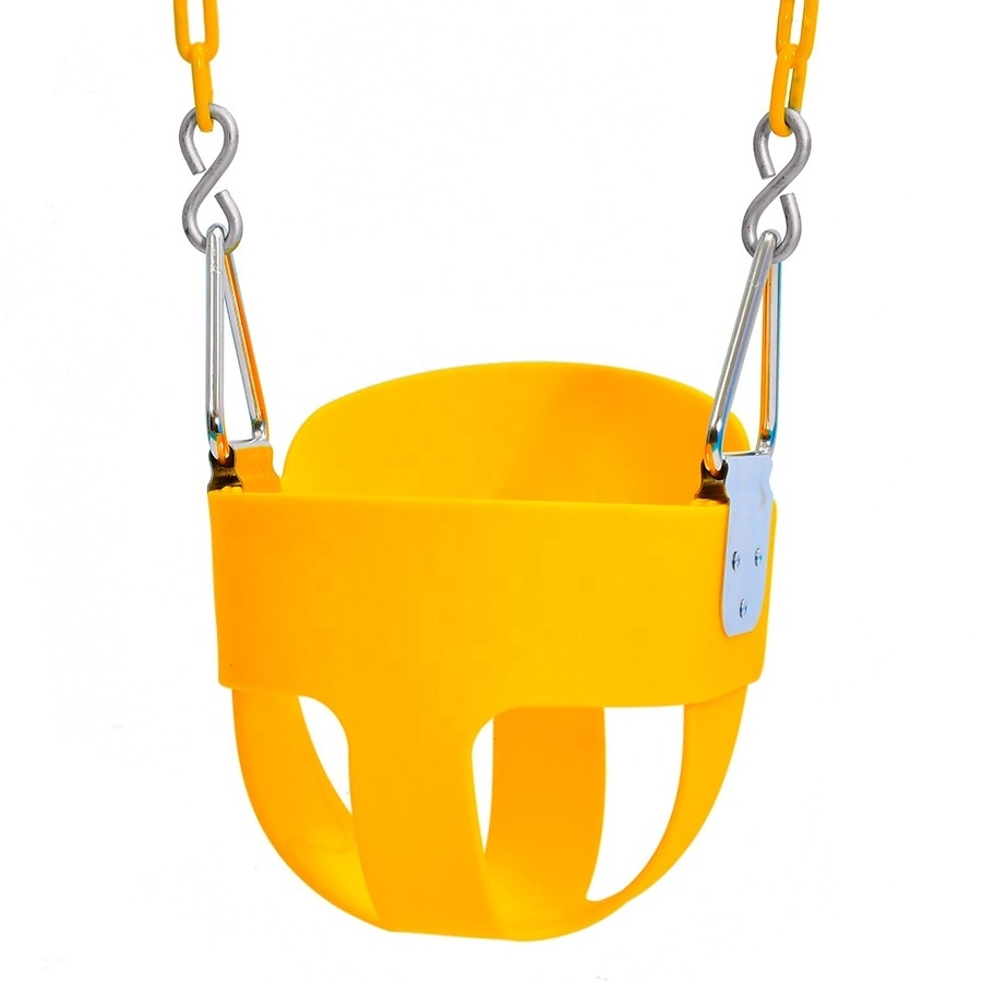 Heavy-Duty High Back Full Bucket Toddler Swing Seat with Coated Swing Chains