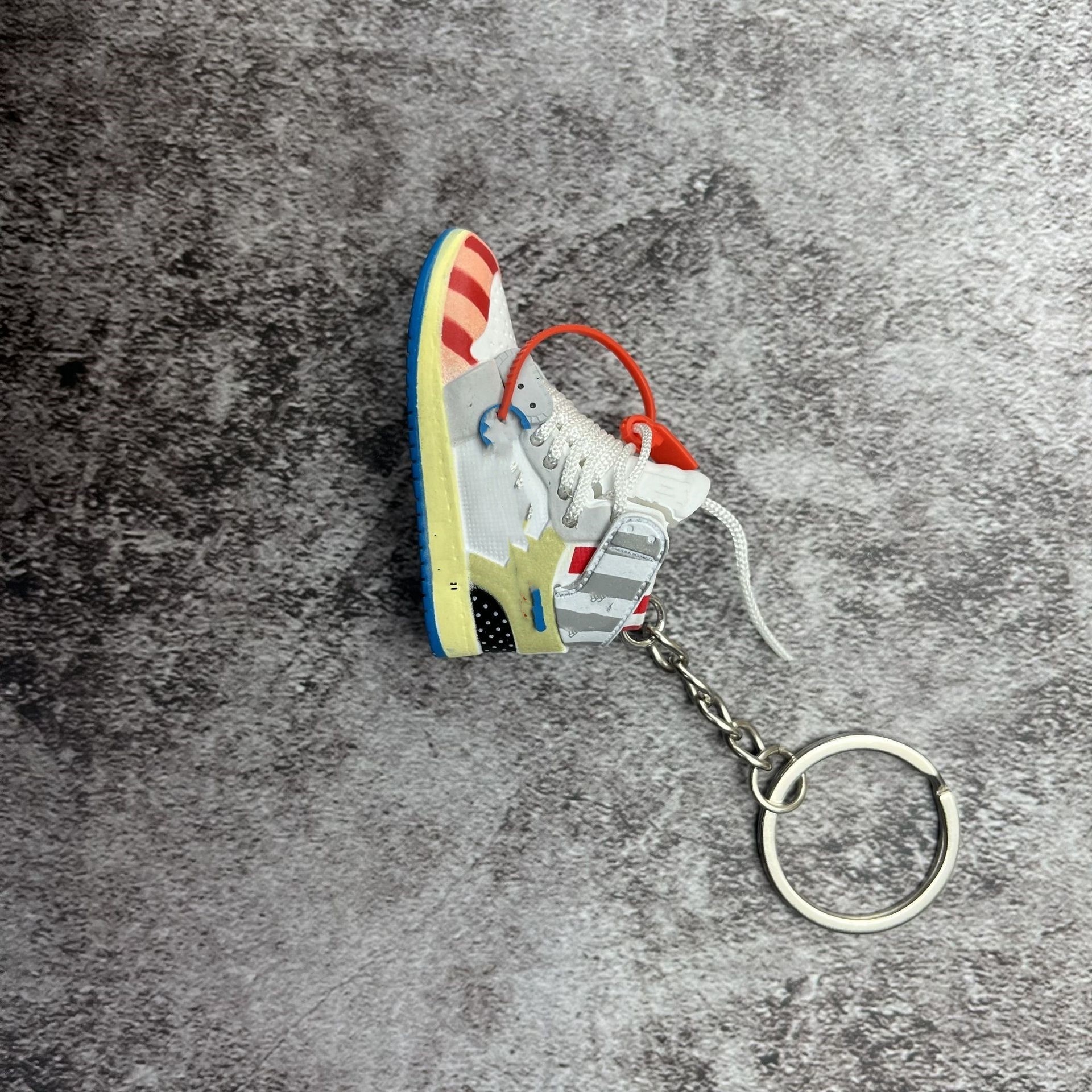 Rubber PVC Plastic Basketball 3D Mini Shoe Keychain OW AJ1 Jor dan Shoe Sneaker Keychain