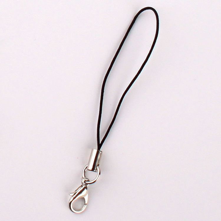 Black Polyester Ring Lanyard Lanyard Lariat Strap Cords Clasp Rope Keychains Hooks Charms Keyring Jewelry DIY Material