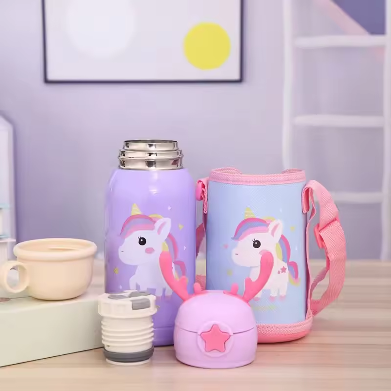 Top quality 500ml Kids Thermos Bottle Cute Children's Thermal Water Bottle Stainless Steel Thermos Mug For Student Water Cup