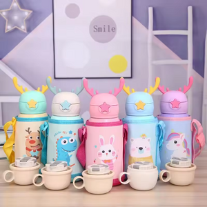 Top quality 500ml Kids Thermos Bottle Cute Children's Thermal Water Bottle Stainless Steel Thermos Mug For Student Water Cup