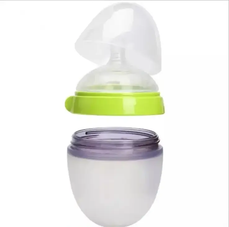 Hot Sale High Quality Anti Germ Baby Milk Bottles Silicone Baby Feeding Bottle for Newborn Baby Standard Cartoon