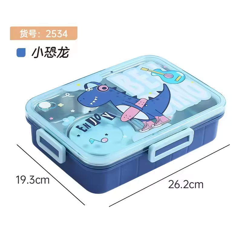 NEW 800ml Cartoon Stainless Steel 304 Lunch Box With Spoon Kids Leak-Proof Bento Box Student School Office Food Container