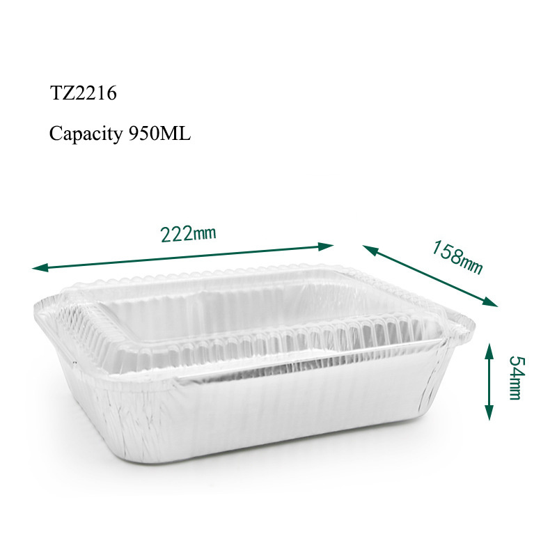 950ml Heavy Duty Disposable Aluminum Foil Container Food Takeout Cooking Bbq Grilled Fish Trays Aluminum Foil Trays With Lids