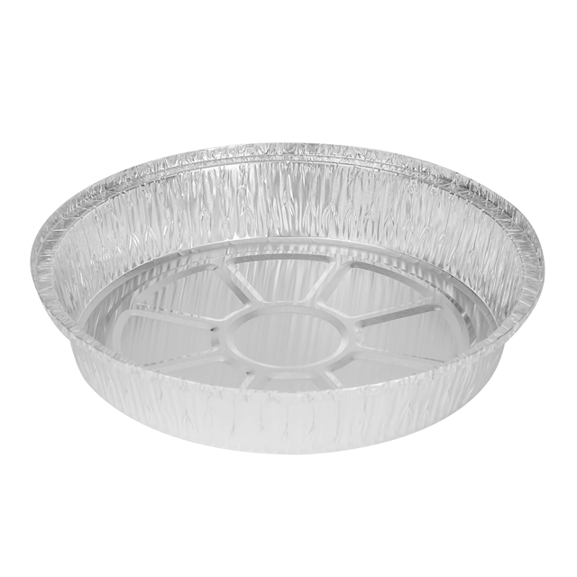 Eco-Friendly 9'' Round Pizza Pie Pan Household Takeout Pie Foil Tray Disposable Aluminum Foil Container