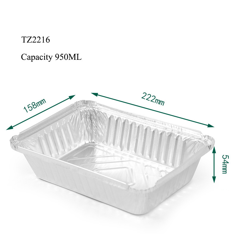 950ml Heavy Duty Disposable Aluminum Foil Container Food Takeout Cooking Bbq Grilled Fish Trays Aluminum Foil Trays With Lids