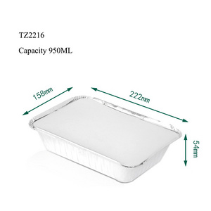 950ml Heavy Duty Disposable Aluminum Foil Container Food Takeout Cooking Bbq Grilled Fish Trays Aluminum Foil Trays With Lids