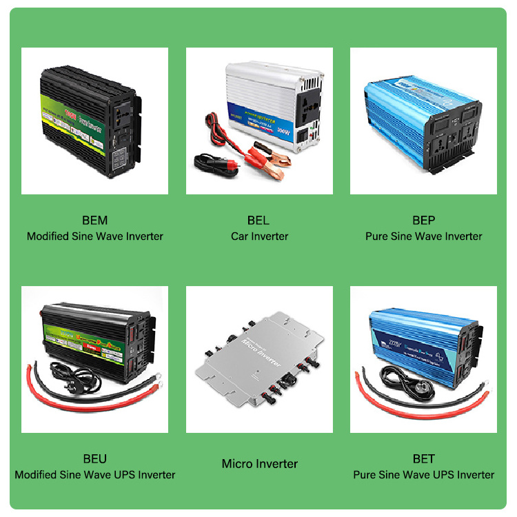 BEL500ST Wholesale Price Portable Sine Wave 1000W 12V 24V 48V To 220V Electric Car Inverter For Solar System