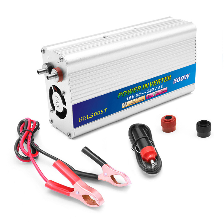 BEL500ST Wholesale Price Portable Sine Wave 1000W 12V 24V 48V To 220V Electric Car Inverter For Solar System