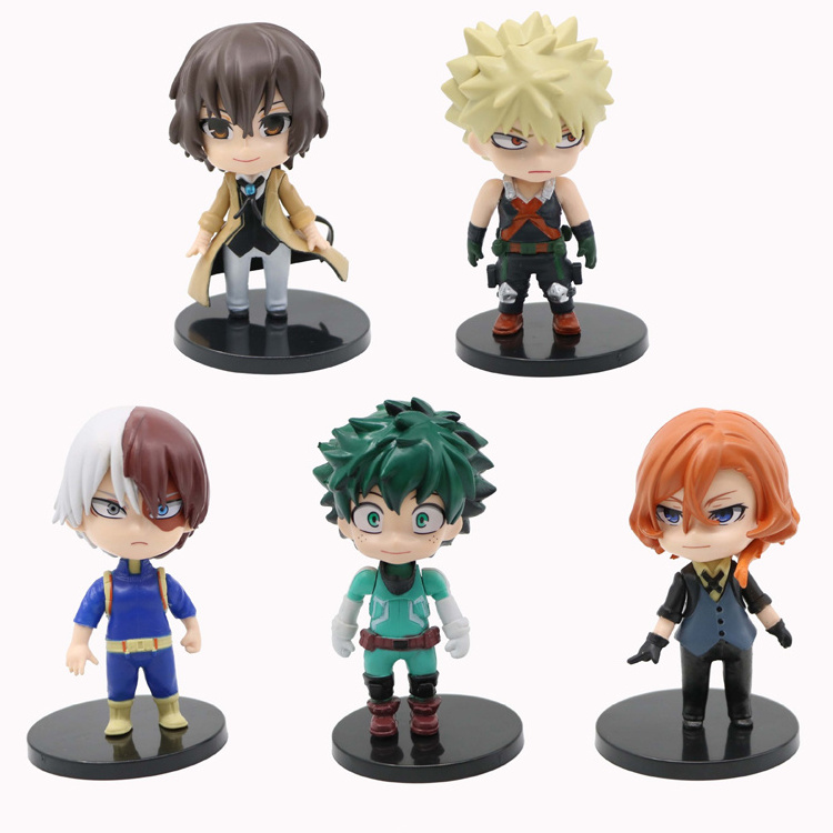 5 pcs/set 10cm My Hero Academia Action Figure Boku No Hero Academia Mochila Boku Todoroki Shoto deku Anime PVC Mini Figure Toy