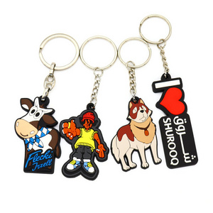 Personalized promotion gift plastic keychain cute cartoon anime rubber pvc keychain custom logo 2d 3d soft pvc rubber key chains