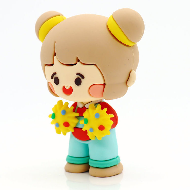 Oem high quality custom 3D plastic mini soft PVC Cute Cartoon Anime Action Figure Toys rubber resin girl plastic Anime Figurine